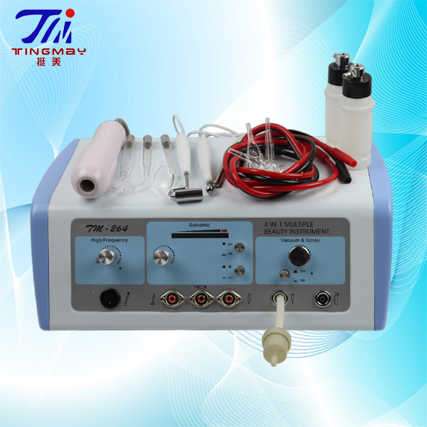 4 in 1 iontophoresis Vacumm and Spray High Frequency Galvanic Facial Machine